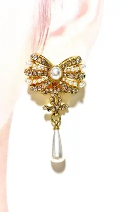 CC繊細パールとクリスタルのリボン