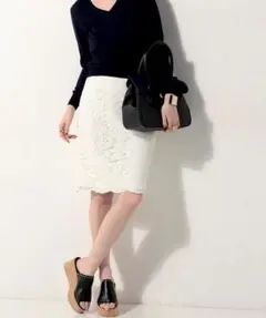 (L02118)ユナイテッドアローズ UBMF コードレース タイトスカート