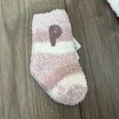ジェラートピケのベビモコソックス 9〜11サイズ　ピンクのボーダー