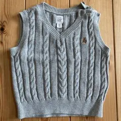 baby GAP ケーブル編み ベビーベスト 6-12ヶ月 グレー