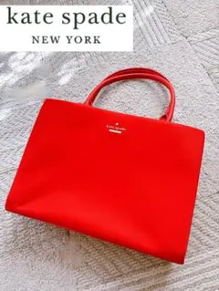 kate spade レッド トートバッグ★差し色に