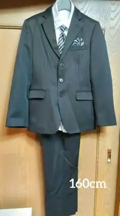 【美品】キッズフォーマル男の子　160 セットアップ 黒 オリバーハウス