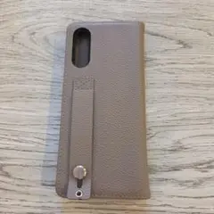 Xperia10III ベージュ 本革手帳型ケース