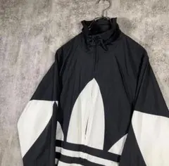 adidas アディダス ナイロンジャケット ビッグ ロゴ トレフォイル M