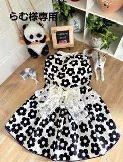 ハンドメイド犬服・FUWARI★オックス★フラワー・ギャザーたっぷりワンピース