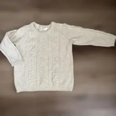 H&M ケーブル編み オフホワイト　ニットセーター　90センチ