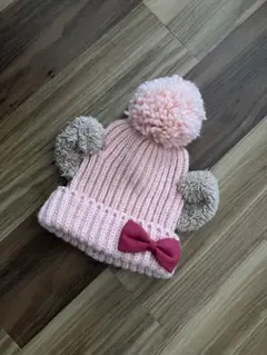 美品 東京ディズニーリゾート公式 シェリーメイ ニット帽 ポンポンニットキャップ