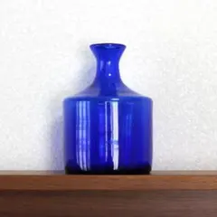 【サイン有り】エリックホグラン　Erik Hoglund　ブルーガラス 花器花瓶 サイン】Erik Hoglund エリックホグラン ブルー 花器花瓶 北欧雑貨