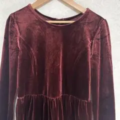 GapKids ベロア ワンピース レッド系 XL（150cm）