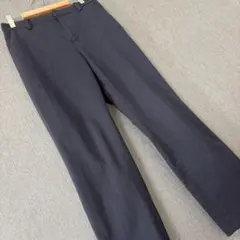 UNIQLO レディース スラックス M ネイビー センタープレス ストレート