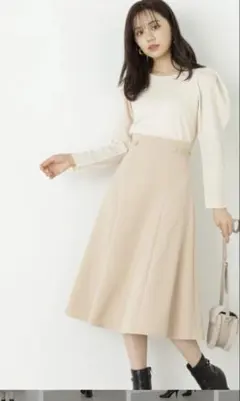 プロポーションボディドレッシング チェーンタブフレアースカート
