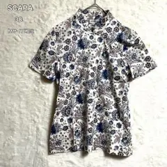 SCAPA スキャパ チャイナ風ブラウス 総花柄 コットン 綿 38 M相当のサムネイル