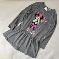 新品　未使用　タグ付き　H&M ミニーマウス 長袖　ワンピース 135cm 女児