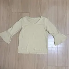 GLACIER フレア袖 カットソー ベージュ イェロー L