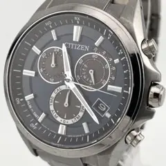 【稼働/ATTESA】シチズン　アテッサ　電波ソーラー　腕時計　ネイビー文字盤