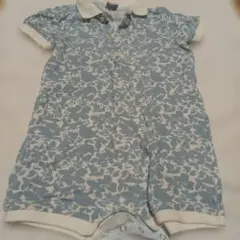 PETIT BATEAU 青い花柄ロンパース 18m