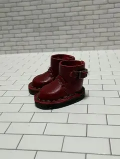 10 オビツ11、ねんどろいどどーる　本革ロンブー 落ち着いた赤