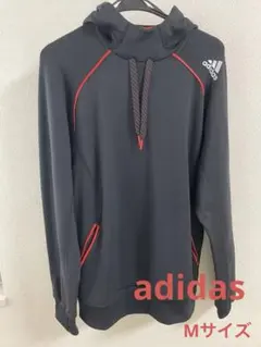 アディダス adidas 袖ロゴ ジップアップパーカー 裏起毛 男女兼用 美品