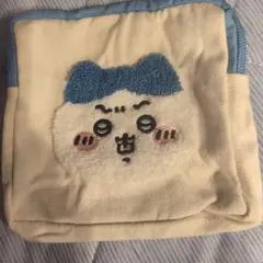 ハチワレ刺繍の小型ポーチ