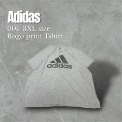 【即納】00s adidas Tシャツ グレー ロゴプリント 3XL 古着