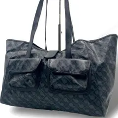 ゲラルディーニ トートバッグ ソフティ レザー Wポケット 肩掛け ブラック