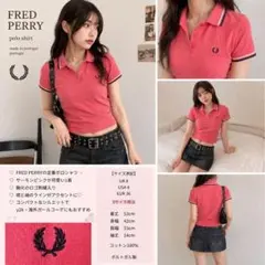 FRED PERRY フレッドペリー ポロシャツ 半袖 ピンク ロゴ刺繍 y2kのサムネイル
