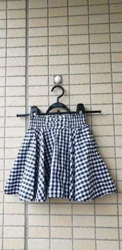 西松屋　ギンガムチェックスカート (黒ショートパンツ付き)