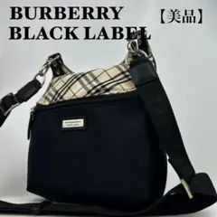 【美品】バーバリーブラックレーベル　ショルダーバッグ　ロゴ金具　斜め掛け　メンズのサムネイル