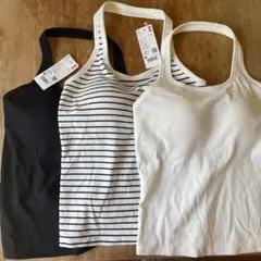 UNIQLO ユニクロ オープンバックホルターブラトップ Mサイズ 3枚セット