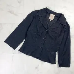 美品 Sybilla サークルレースジャケット 七分袖 黒 サイズM*ND779