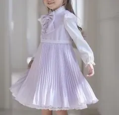 ANY シフォン プリーツ ワンピースドレス 120 ライラック