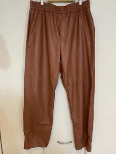 ZARA ブラウン フェイクレザーパンツ Lサイズ