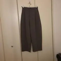 GU ブラッシュドワイドテーパードパンツQ OLIVE