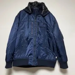 ALPHA INDUSTRIES フーデッド リブジャケット ネイビー 3L