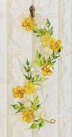 ワイヤークラフト　針金アート　インテリアグリーン　ウォールデコ　観葉植物　春