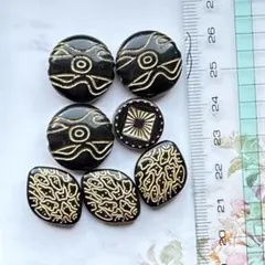 《黒》アンティーク　アクリルビーズ⑪　おすそ分け　まとめ売り　丸系
