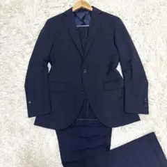 専用　スーツカンパニー　セットアップ　ビジネス　スーツ　ネイビー　紺　チェック