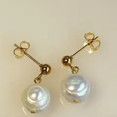 天然淡水パール ホワイト サージカルステンレスピアス