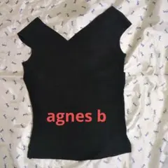 agnès b. 黒 ノースリーブカシュクール トップス サイズ1