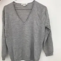 値下げジョンスメドレー　Vネックコットンニット セーター　九分袖