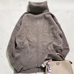 美品♪ プラステ ウールカシミヤ タートルネックセーター Mサイズ ブラウン