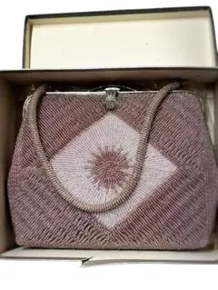 Q41和装バッグ 優品 ビーズバッグ フォーマル 花 薄紫 ビーズ 和装小物