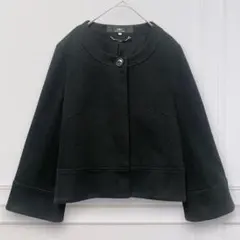 【イネド】INEDノーカラー ジャケット ブラック 日本製 セレモニー 9(M)