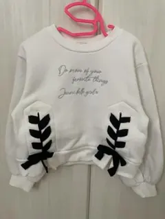 JENNI belle 短丈ホワイト裏起毛トレーナー120