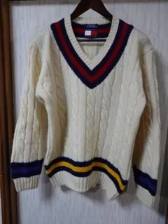 トミーヒルフィガー TOMMY HILFIGER Vネックセーター 厚地 Mのサムネイル