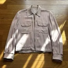 ギャバジャン50's60's ピンクベージュ 裏地　アフリカンプリント 50's 60's ヴィンテージ ギャバジン ジャケット ギャバジャン