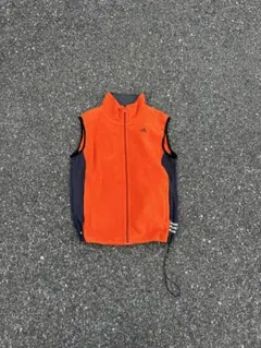 00s adidas archive オレンジ フリースベスト M