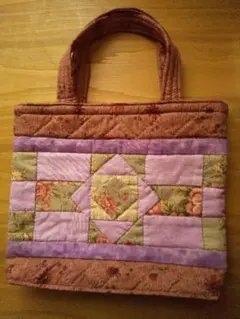 パッチワークデザイン バッグ 28 x 23 cm