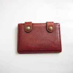 ✈ バーバリー　ベルト　レザー　名刺入れ　パスケース　定期入れ　カードケース　赤