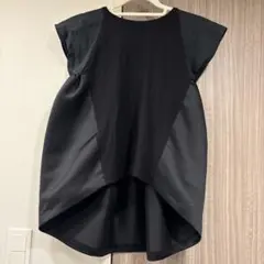 YOKO CHAN 異素材切り替え バックレースフレア 半袖カットソー L